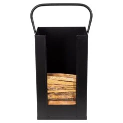 Modern Ember Kindling Holder -electric fireplace Store Modern Ember Kindling Holder A01520BK Silo 3