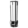 Modern Ember Knoll 5 Piece Fireplace Tool Set In Black