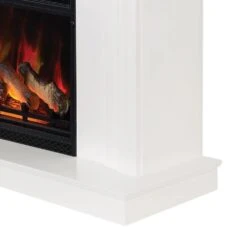 Modern Ember Larimore Electric Fireplace Mantel Package In White -electric fireplace Store Modern Ember Larimore White Angled Side Base Silo