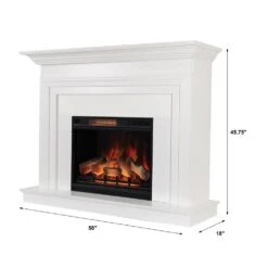 Modern Ember Larimore Electric Fireplace Mantel Package In White -electric fireplace Store Modern Ember Larimore White Dimensions