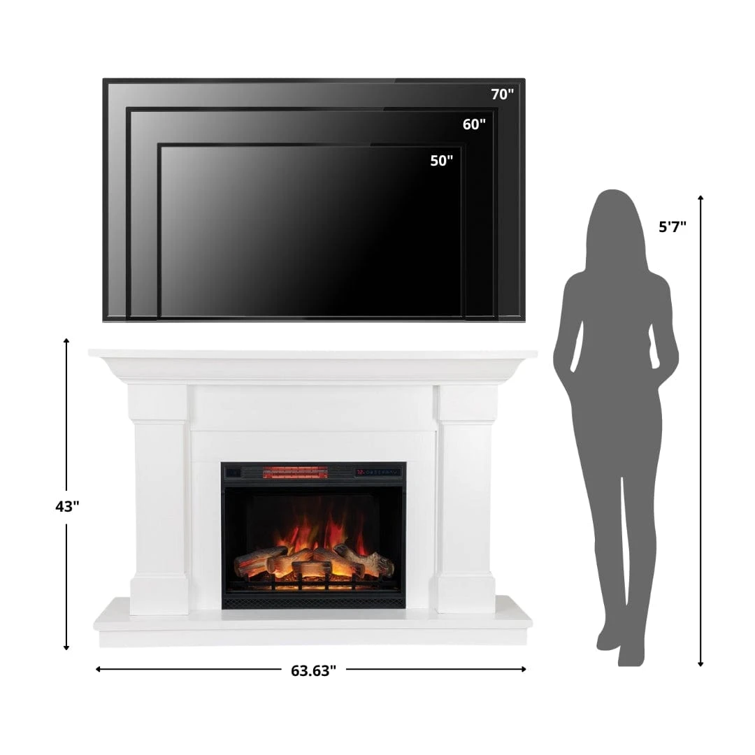 Modern Ember Lauderdale Electric Fireplace Mantel Package In White 7 Modern Ember Lauderdale Electric Fireplace Mantel Package In White - Image 7