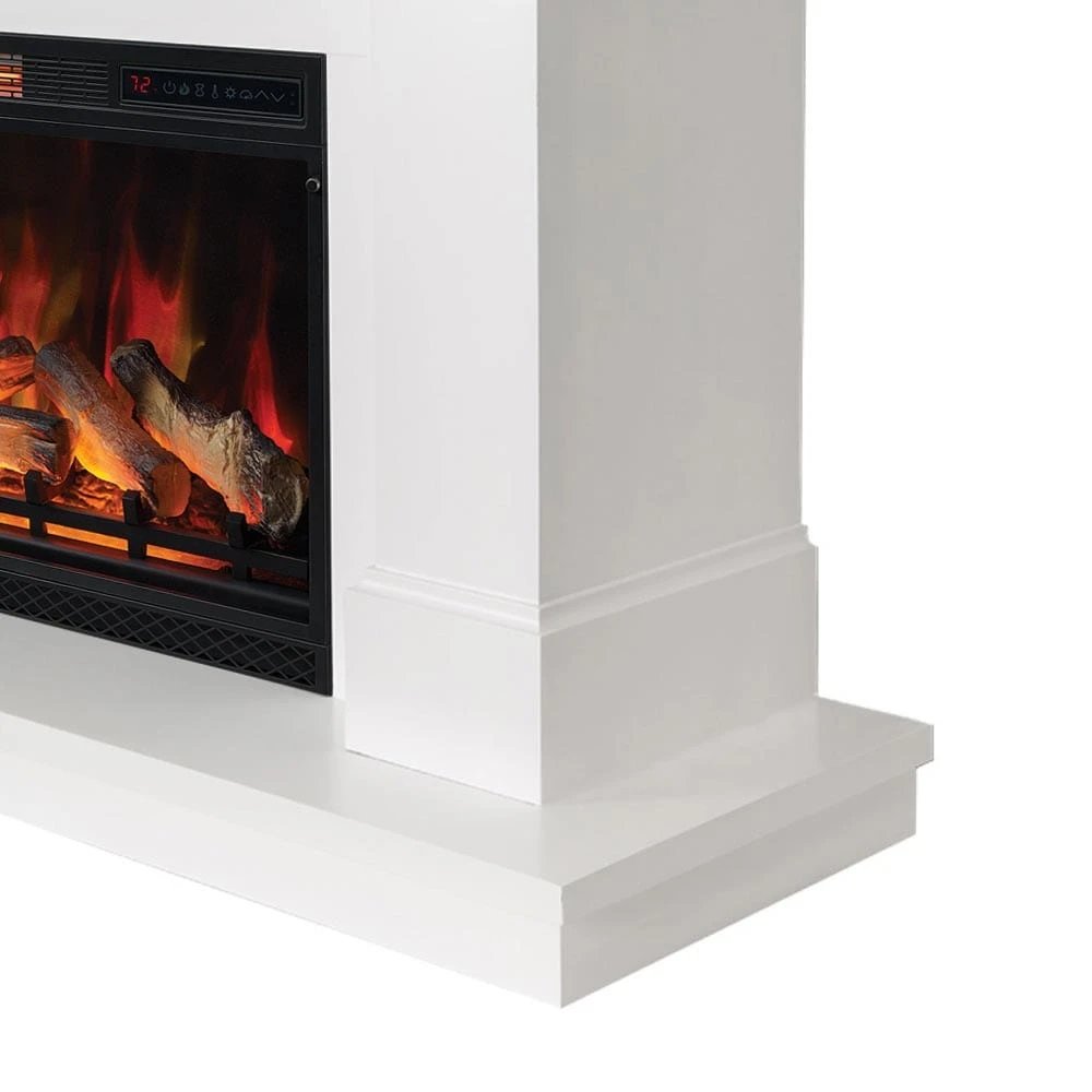 Modern Ember Lauderdale Electric Fireplace Mantel Package In White 6 Modern Ember Lauderdale Electric Fireplace Mantel Package In White - Image 6
