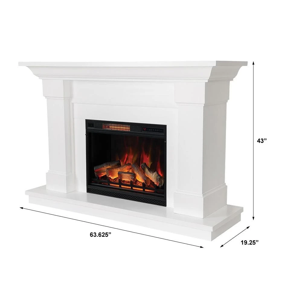 Modern Ember Lauderdale Electric Fireplace Mantel Package In White 3 Modern Ember Lauderdale Electric Fireplace Mantel Package In White - Image 3