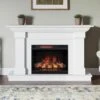 Modern Ember Lauderdale Electric Fireplace Mantel Package In White 26 Modern Ember Lauderdale Electric Fireplace Mantel Package In White -electric fireplace Store Modern Ember Lauderdale White Lifestyle Straight Cropped