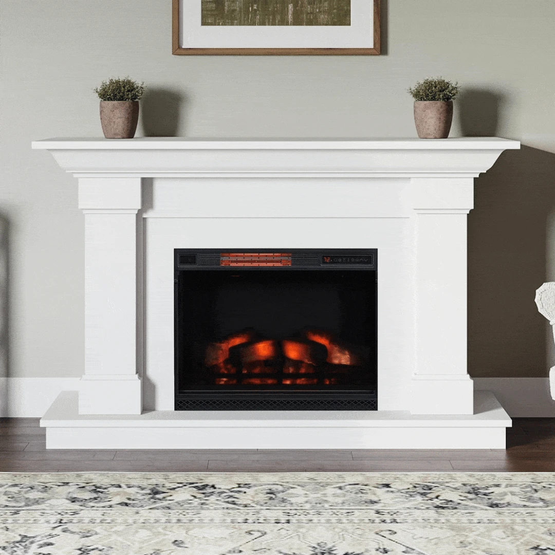 Modern Ember Lauderdale Electric Fireplace Mantel Package In White 2 Modern Ember Lauderdale Electric Fireplace Mantel Package In White - Image 2