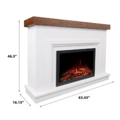 Modern Ember Leila Stone Venetian Electric Fireplace Mantel Package -electric fireplace Store Modern Ember Leila Dimensions