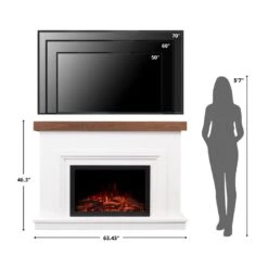 Modern Ember Leila Stone Venetian Electric Fireplace Mantel Package -electric fireplace Store Modern Ember Leila Size Person TV Reference