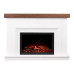 Modern Ember Leila Stone Venetian Electric Fireplace Mantel Package -electric fireplace Store Modern Ember Leila Straight Silo