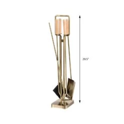Modern Ember Levi 5 Piece Fireplace Tool Set In Aged Brass -electric fireplace Store Modern Ember Levi Fireplace Tools ABB Dimensions b23503f9 1da2 4ae1 b21e 4a0266afa193