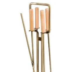 Modern Ember Levi 5 Piece Fireplace Tool Set In Aged Brass -electric fireplace Store Modern Ember Levi Fireplace Tools ABB Handle Detail Silo 8b1955ff 4a65 417e b459 4e32fca460c9