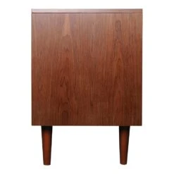 Marcel 74-in Smart Walnut Electric Fireplace TV Stand -electric fireplace Store Modern Ember Marcel Detail Side