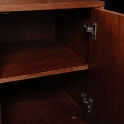 Marcel 74-in Smart Walnut Electric Fireplace TV Stand -electric fireplace Store Modern Ember Marcel Detail Storage