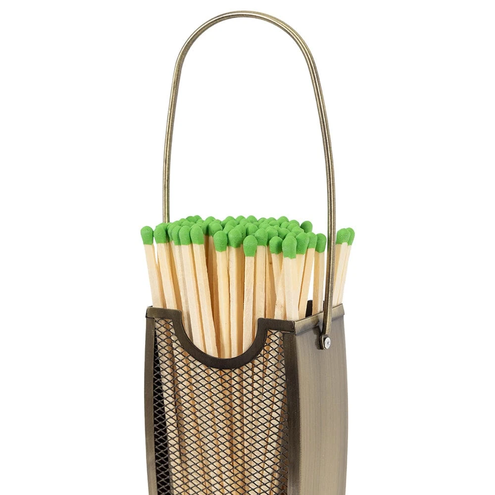 Modern Ember Match Stick Basket In Aged Brass 6 Modern Ember Match Stick Basket In Aged Brass - Image 6