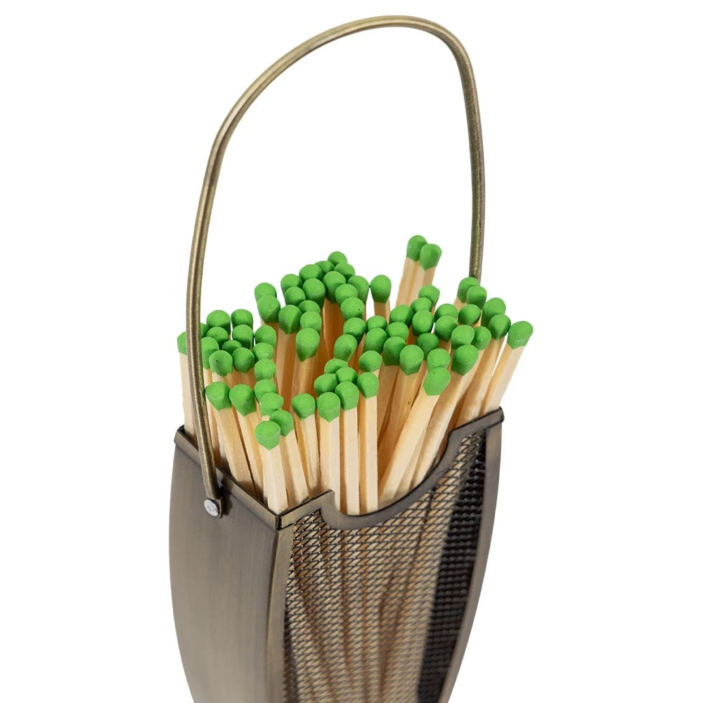 Modern Ember Match Stick Basket In Aged Brass 7 Modern Ember Match Stick Basket In Aged Brass - Image 7