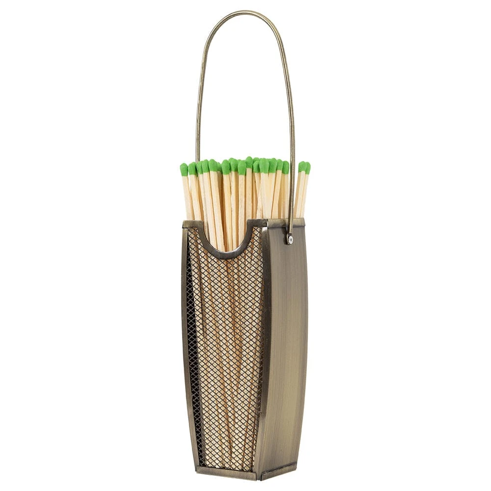 Modern Ember Match Stick Basket In Aged Brass 5 Modern Ember Match Stick Basket In Aged Brass - Image 5