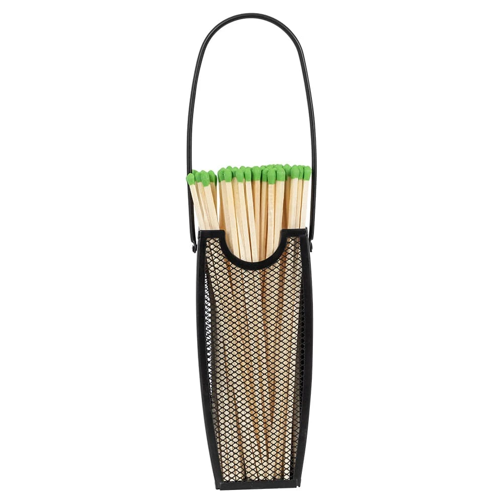 Modern Ember Match Stick Basket In Black 1 Modern Ember Match Stick Basket In Black