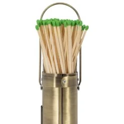 Modern Ember Match Stick Holder In Aged Brass -electric fireplace Store Modern Ember Match Stick Holder A08856AB Detail 2