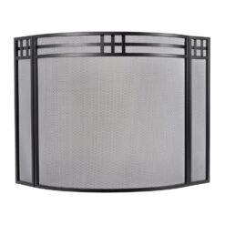 Modern Ember Mill Creek 3-Panel Fireplace Screen
