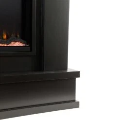 Modern Ember Patton Venetian Electric Fireplace Mantel Package In Black -electric fireplace Store Modern Ember Patton Black Angled Base Detail Silo