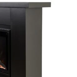 Modern Ember Patton Venetian Electric Fireplace Mantel Package In Black -electric fireplace Store Modern Ember Patton Black Angled Side Detail Silo