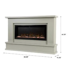 Modern Ember Patton Venetian Electric Fireplace Mantel Package In Gray -electric fireplace Store Modern Ember Patton Gray Dimensions