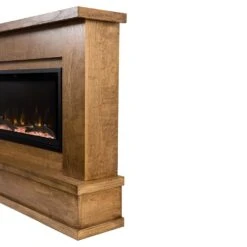 Modern Ember Patton Venetian Electric Fireplace Mantel Package In Provincial -electric fireplace Store Modern Ember Patton Provincial Angled Detail Silo