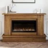 Modern Ember Patton Venetian Electric Fireplace Mantel Package In Provincial -electric fireplace Store Modern Ember Patton Provincial Lifestyle Straight Crop