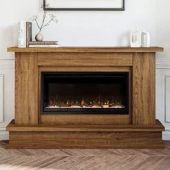 Modern Ember Patton Venetian Electric Fireplace Mantel Package In Provincial