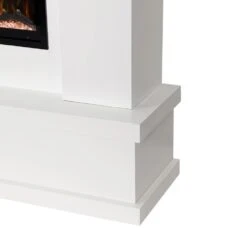Modern Ember Patton Venetian Electric Fireplace Mantel Package In White -electric fireplace Store Modern Ember Patton White Angled Base Detail Silo