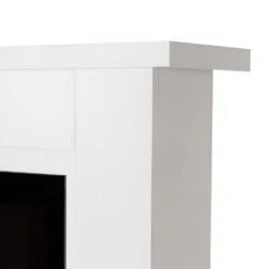 Modern Ember Patton Venetian Electric Fireplace Mantel Package In White -electric fireplace Store Modern Ember Patton White Angled Side Detail Silo
