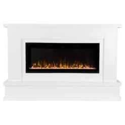 Modern Ember Patton Venetian Electric Fireplace Mantel Package In White -electric fireplace Store Modern Ember Patton White Glass Straight Silo