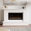 Modern Ember Patton Venetian Electric Fireplace Mantel Package In White 29 Modern Ember Patton Venetian Electric Fireplace Mantel Package In White -electric fireplace Store Modern Ember Patton White Lifestyle Straight Crop