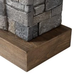 Modern Ember Raeford 40-in Stone Electric Fireplace Mantel Package -electric fireplace Store Modern Ember Raeford Stone Detail Base