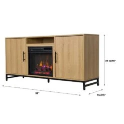 Rochester 56-in White Oak Electric Fireplace TV Stand 15 Rochester 56-in White Oak Electric Fireplace TV Stand -electric fireplace Store Modern Ember Rochester Media Console White Oak Dimensions