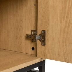 Rochester 56-in White Oak Electric Fireplace TV Stand 21 Rochester 56-in White Oak Electric Fireplace TV Stand -electric fireplace Store Modern Ember Rochester Media Console White Oak Door Hinge Leg Detail Silo