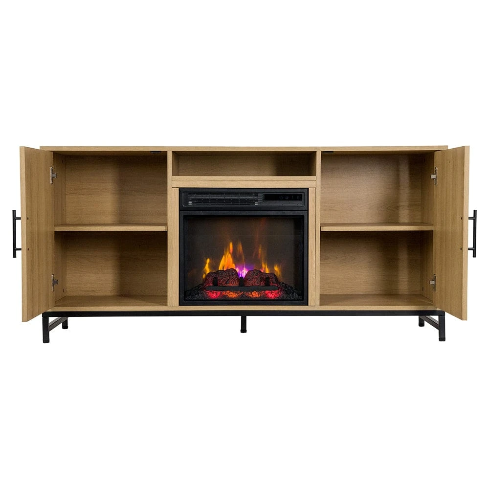 Rochester 56-in White Oak Electric Fireplace TV Stand 8 Rochester 56-in White Oak Electric Fireplace TV Stand - Image 8