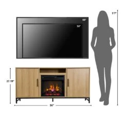 Rochester 56-in White Oak Electric Fireplace TV Stand 17 Rochester 56-in White Oak Electric Fireplace TV Stand -electric fireplace Store Modern Ember Rochester Size Person TV Reference