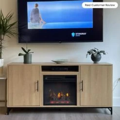 Rochester 56-in White Oak Electric Fireplace TV Stand 23 Rochester 56-in White Oak Electric Fireplace TV Stand -electric fireplace Store Modern Ember Rochester UGC 2