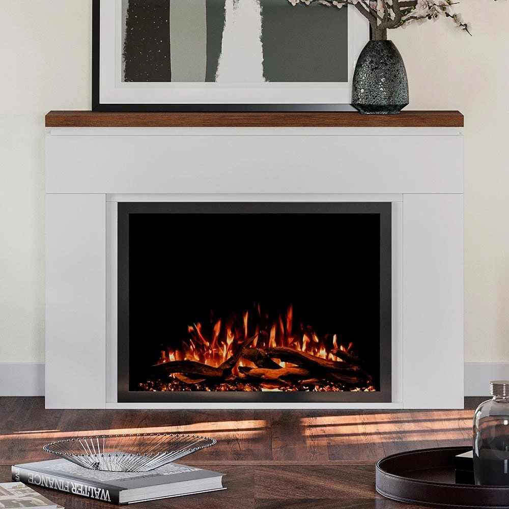 Modern Ember Sabrina Venetian Electric Fireplace Mantel Package 1 Modern Ember Sabrina Venetian Electric Fireplace Mantel Package
