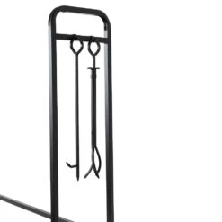 Modern Ember Sierra Mills 48-in Log Rack With Cover -electric fireplace Store Modern Ember Sierra Mills 48 Log Holder Silo Angled Detail