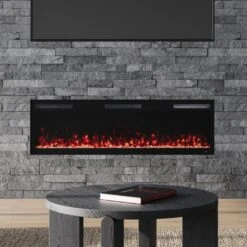 Modern Ember 60 In. Vibrance Built-In Smart Wi-Fi Enabled Linear Electric Fireplace With Remote Control And Adjustable Flame