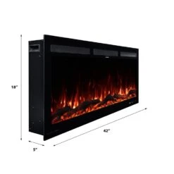 Modern Ember 42 In. Vibrance Built-In Smart Wi-Fi Enabled Linear Electric Fireplace With Remote Control And Adjustable Flame 18 Modern Ember 42 In. Vibrance Built-In Smart Wi-Fi Enabled Linear Electric Fireplace With Remote Control And Adjustable Flame -electric fireplace Store Modern Ember Vibrance ME VIB42 Dimensions