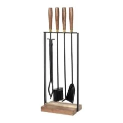 Modern Ember Walnut Grove 5 Piece Fireplace Tool Set