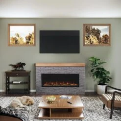 Modern Ember Wyman Electric Fireplace Mantel Package -electric fireplace Store Modern Ember Wyman Lifestyle Straight