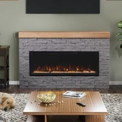 Modern Ember Wyman Electric Fireplace Mantel Package