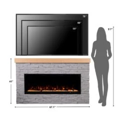 Modern Ember Wyman Electric Fireplace Mantel Package -electric fireplace Store Modern Ember Wyman Size Person TV Reference