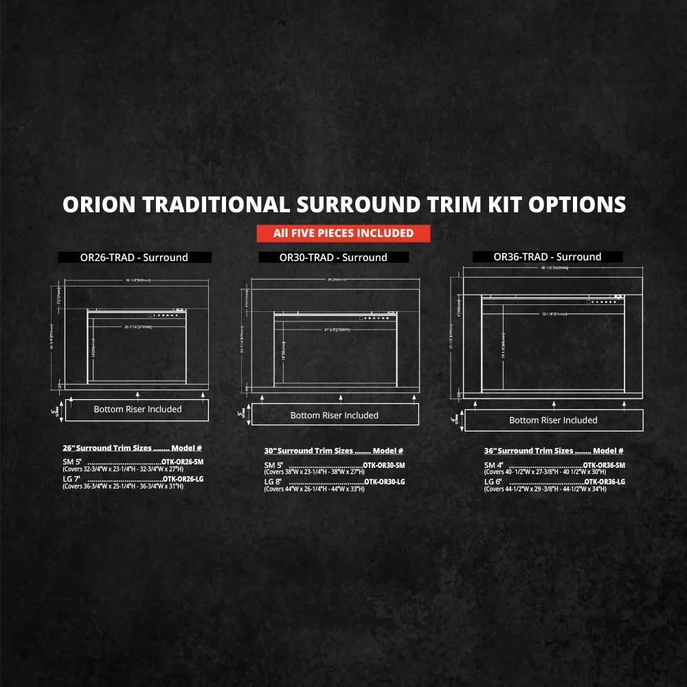 Modern Flames 30-in Orion Traditional Electric Fireplace & Large Surround Trim 8 Modern Flames 30-in Orion Traditional Electric Fireplace & Large Surround Trim - Image 8