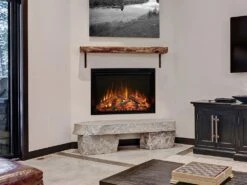 Modern Flames 36 In. Redstone LED Wifi Built-In Electric Fireplace With Multi-Function Remote Control And Adjustable Flames