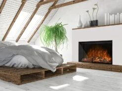 Modern Flames 54 In. Redstone LED Wifi Built-In Electric Fireplace With Multi-Function Remote Control And Adjustable Flames