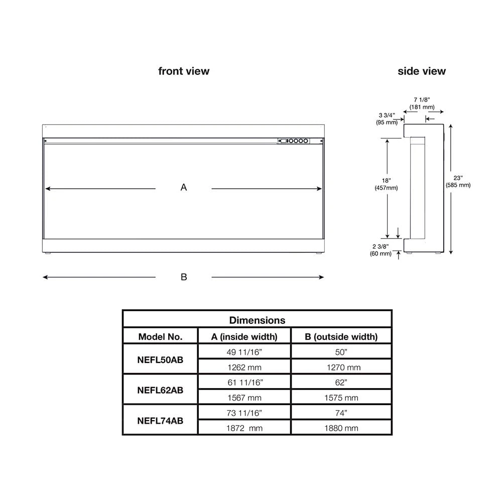 Napoleon Astound Flexmount 62-in Linear Electric Fireplace 4 Napoleon Astound Flexmount 62-in Linear Electric Fireplace - Image 4